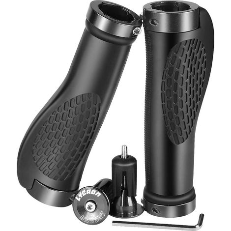 Fahrradgriffe Ergonomic Aluminium Endkappen MTB BMX Schwarz (1/5)