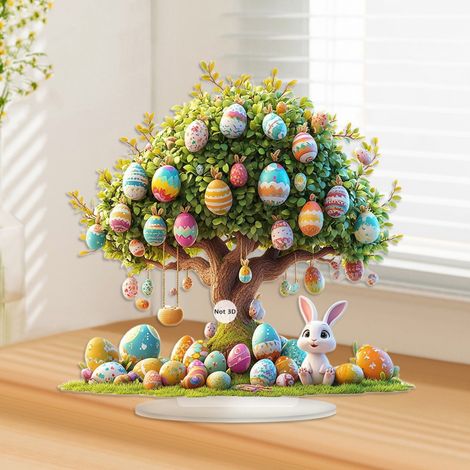 Arbre De Pâques En Acrylique - Centre De Table Printemps Décoration Intérieure Fête Religieuse Et Festive - 1 Pièce (1/5)