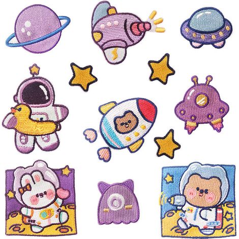 Planet Astronaut Stickaufkleber (12 Stück)