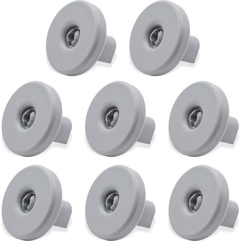Lot de 8 roulettes pour panier de lave-vaisselle compatibles avec Zanussi, Rex, Electrolux et AEG, en plastique gris,pour le panier (1/5)