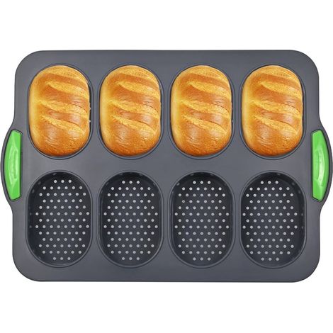 Moule À Pain - Silicone - 33,5 X 23,5 Cm - Pour Baguettes Et Muffins - Résistant À La Chaleur Jusqu’à 230 °C - 1 Pièce (1/5)