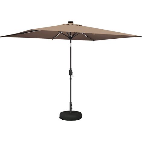 Parasol de jardín con luces LED y base 200 x 300 cm Poliéster vidaXL (1/5)