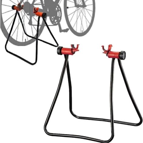 Support mural pour vélo réglable en hauteur, présentoir de rangement à pneu avant, porte-vélos robuste pour garage, fixation acier, 1 unité (1/5)