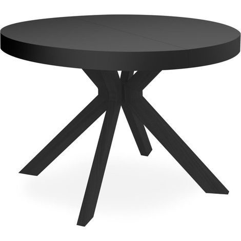 Table Ronde Extensible "Zefane" 160-260cm Noir (1/3)