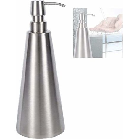 Nachfüllbarer Seifenspender, 1 Stück, 800 ml, großes Fassungsvermögen, Edelstahl-Pumpseifenspender, Arbeitsplatte, Badezimmerzubehör für Shampoo-Flüssigkeitsbehälter (1/5)