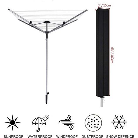 Housse de Protection pour Séchoir Rotatif, Tissu Oxford Imperméable pour Étendoir à Linge Extérieur, Jardin et Terrasse (1/5)