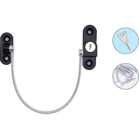 Cadenas de réfrigérateur à clé, sans perçage, en acier inoxydable, avec câble antivol pour réfrigérateur.