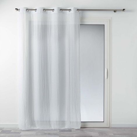 Rideau Voilage à Œillets "Mitsy" 140x240cm Blanc (1/3)