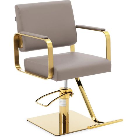 Fauteuil de coiffeur avec repose-pieds 200 kg acier inoxydable beige doré
