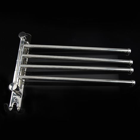Porte-serviettes pivotant à 4 bras pour salle de bain et cuisine, en acier inoxydable 304 (1/5)