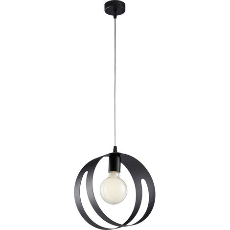 Sospensione Moderna 1 Luce Peter In Ferro Nero Taglio Laser (1/2)