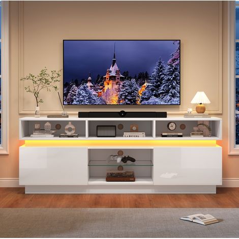 Mueble TV salón con almacenamiento y cristal OKMYHOME (1/5)