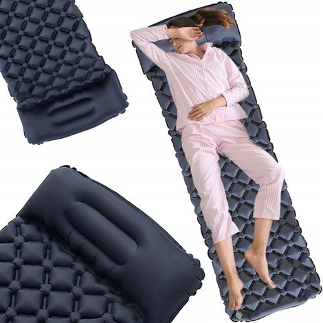 Matelas gonflable avec oreiller pour une personne, camping léger, pour tentes (1/5)