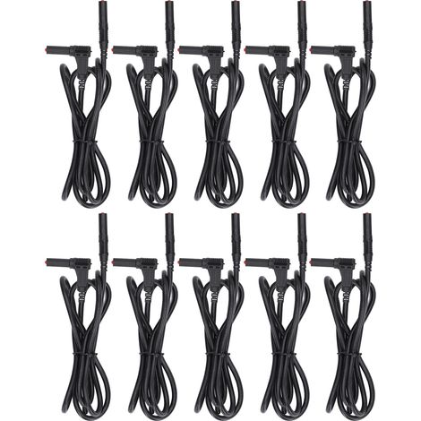 Lot de 10 cordons de test multimètre 4mm mâle-mâle, fiches banane, adaptateur connecteur J.70018 noir (1/5)