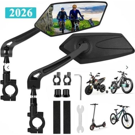 Rétroviseurs pliables pour vélo électrique APEX, compatibles guidon 20-24 mm, haute définition, sécurité améliorée (1/5)