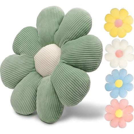 Coussin décoratif à fleurs, ultra doux, 40 cm, idéal pour le sol, les sièges adultes ou enfants, ou encore pour le salon, la chambre d'enfant, la voiture ou la chambre à coucher.