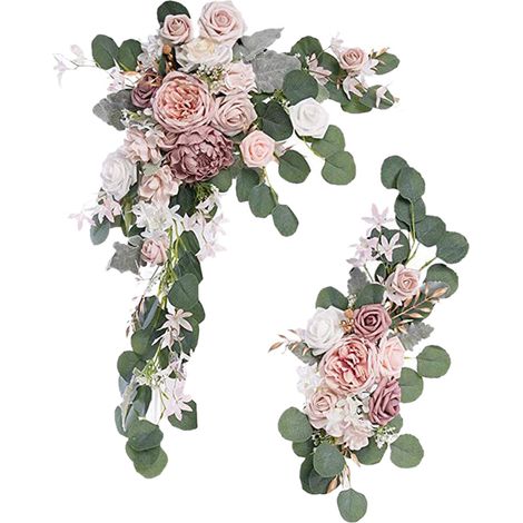 Kit de fleurs pour arc de mariage, 70x50cm, 50x25cm, en soie artificielle, Swag Floral, décoration intérieure et extérieure, Champagne (1/5)