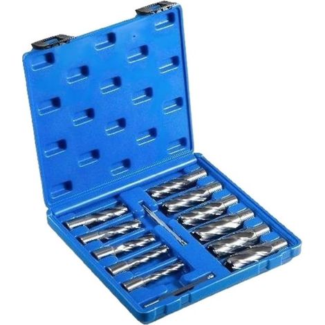 6/11 pièces HSS annulaire Cutter 11-50mm Noyau Foret scie Cloche 3/4in Weldon Tige 2in Profondeur Ensemble d'outils de Forage magnétique (Color : 11Pcs 11-27mm, Size : 1 UK) (1/5)