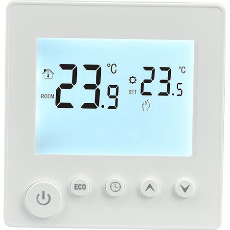 Termostato per riscaldamento a pavimento con schermo LCD e opzione di connessione - sistemi di riscaldamento a pavimento nelle case - 16A (compreso sensore da 3 metri) (1/4)