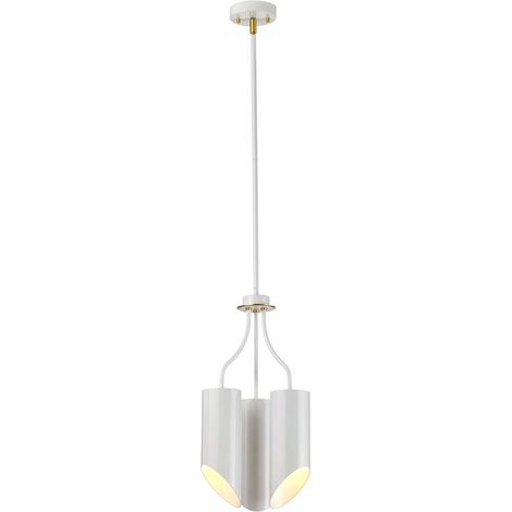 Lampadario plafoniera lampada a sospensione acciaio nichel D 26,8 cm ottone 3 fiamme