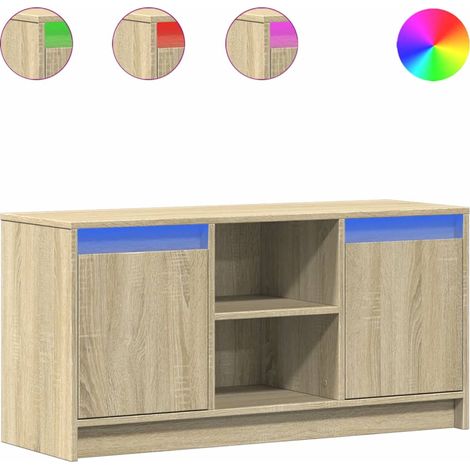 Maison Exclusive - TV-Schrank mit LED-Beleuchtung Sonoma-Eiche 10