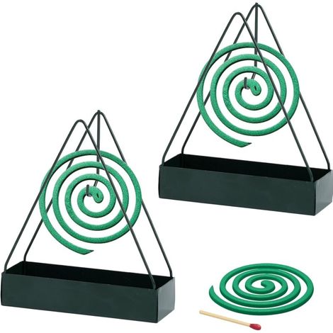 Support de Bobine Anti-Moustique support Spirale Anti Moustique Ensemble de Triangle en métal Portable pour Un Usage Domestique intérieur /2 pièces vertes