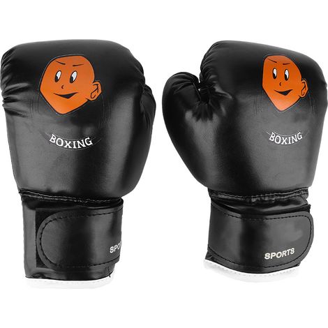 Gants de boxe enfants pour sac de frappe, kickboxing et grappling - Noir (1/5)