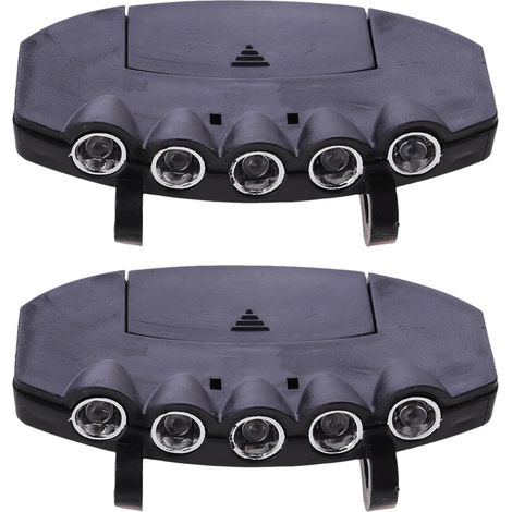 Lampe frontale LED rechargeable 2 pièces avec clip ajustable, modes d'éclairage pour la pêche et (1/5)