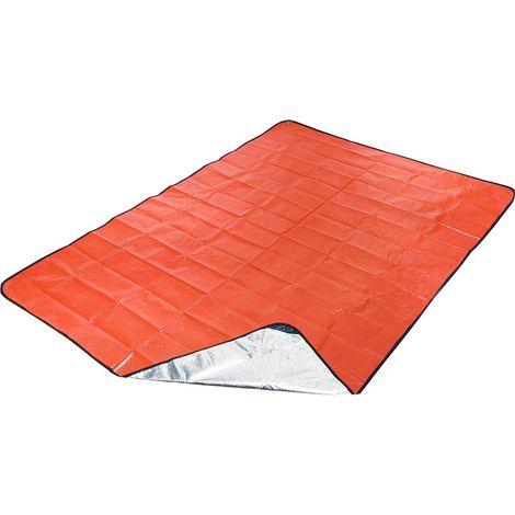 Couverture de survie isolante, 210 x 150 cm, extra épaisse, réutilisable et imperméable, idéale pour le camping, la randonnée, les activités de plein air et les stages de survie, orange.