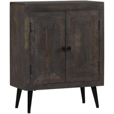 Commode 2 portes manguier massif et pieds métal Pinkie (1/5)