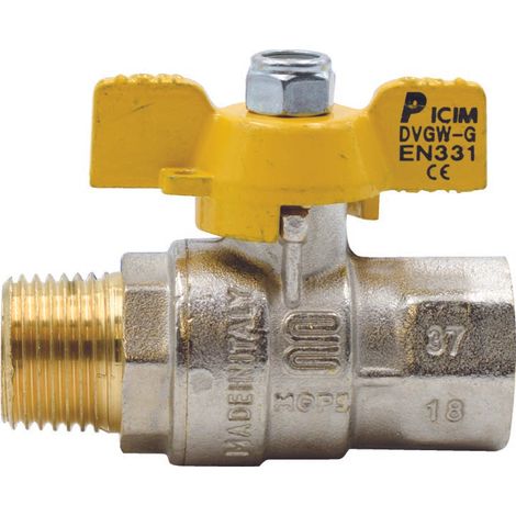 Robinet à boisseau sphérique pour gaz 1/2 "mf d15