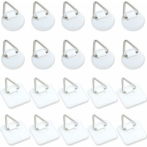 Bardusch-Lot de 50 supports adhésifs invisibles de 2,5 cm, supports verticaux adhésifs pour plaques murales, plaques murales pour assiettes, tableaux, art décoratif (blanc) (1/5)