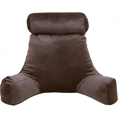 Coussin de lecture Velours - 65x80 cm Chocolat Bananair Fabriqué en France (1/5)