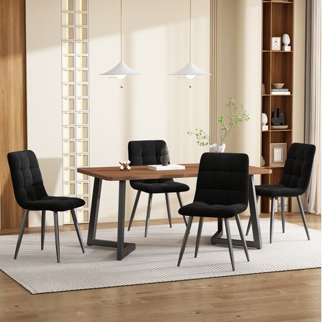 Esstisch-Set mit 4 Stühlen 117x68 cm MDF Walnuss OKMYHOME (1/5)