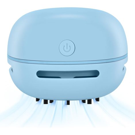 Mini aspirateur de bureau portable – Modèle sans fil rechargeable, coloris bleu (1/5)
