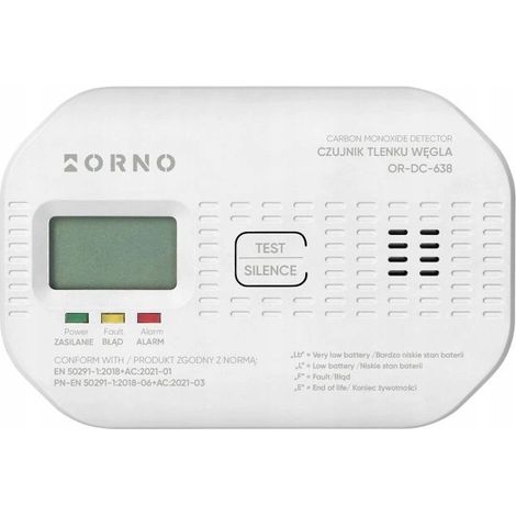 Kohlenmonoxidmelder mit LCD-Anzeige und batteriebetriebenem elektrochemischem Sensor (1/4)
