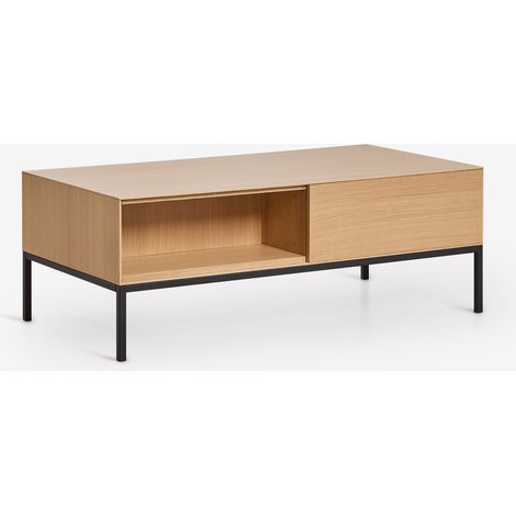Mesa de centro rectangular 120x60 cm en MDF y chapa de roble Bromley SKLUM       