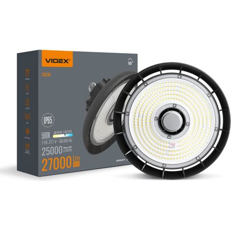 Luminaire industriel LED High Bay VIDEX 150W 27000 lm 5000K IP65 noir (1/5)
