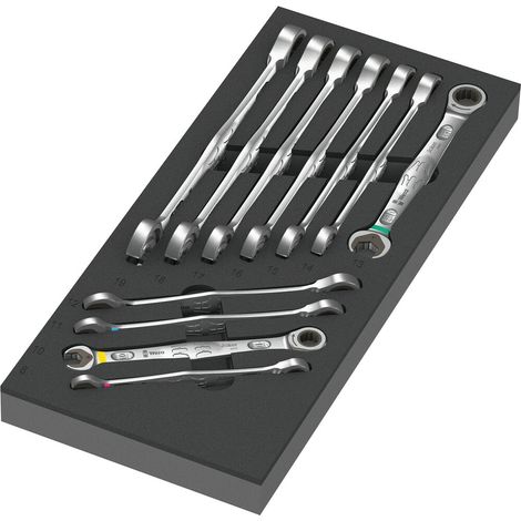 Wera – Insert en mousse 6000 Joker Set 1 – 11 clés mixtes à cliquet – Pour servante d'atelier Tool Rebel – Identification rapide des pièces (1/5)