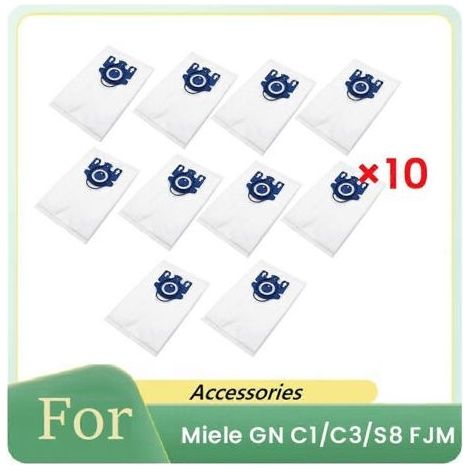 Lot de 10 sacs à poussière pour aspirateurs Miele GN C1/C3/S8 FJM - Accessoires et pièces de rechange (1/5)