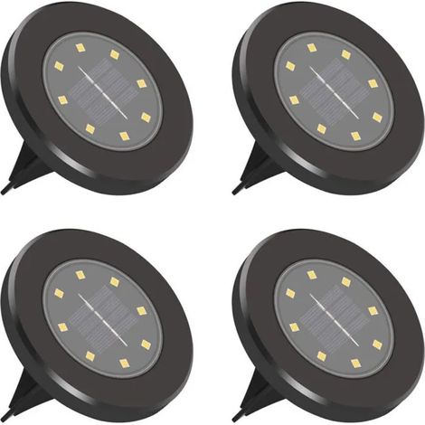 Lampe Solaire Extérieur, 8 LED 4 Pack Eclairage Solaire Exterieur Etanche IP65 Pelouse Lumière Decorative, Détecteur de Mouvement S (1/4)