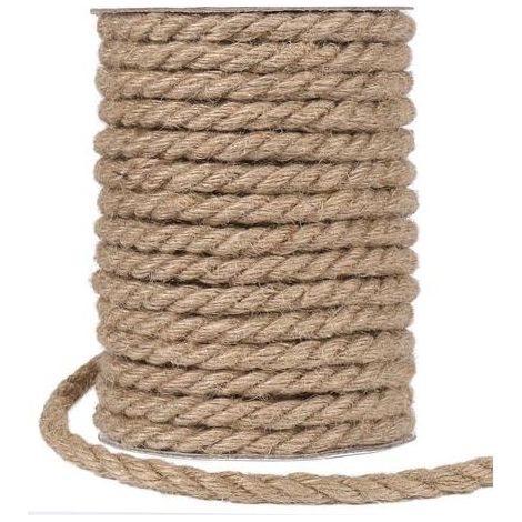 TAISHENGDA - Juteschnur 20 m, dickes Juteseil, 10 mm Hanfschnur für Verpackung, Heimdekoration, Gartenarbeit (1/5)