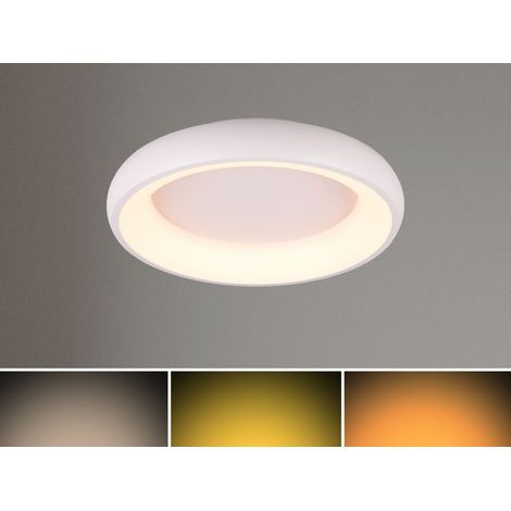 Flache LED Deckenleuchte CARDONA Weiß, dimmbar & 3 Lichtfarben, Ø 46,5cm