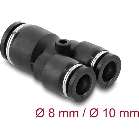 Pneumatik Steckverbinder 2 x 8 mm zu 1 x 10 mm mit Befestigungsloch Y-Form