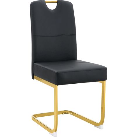STILVORA Sedia da ufficio ergonomica con poggiapiedi e supporto lombare ad aria, pelle, nero (1/5)