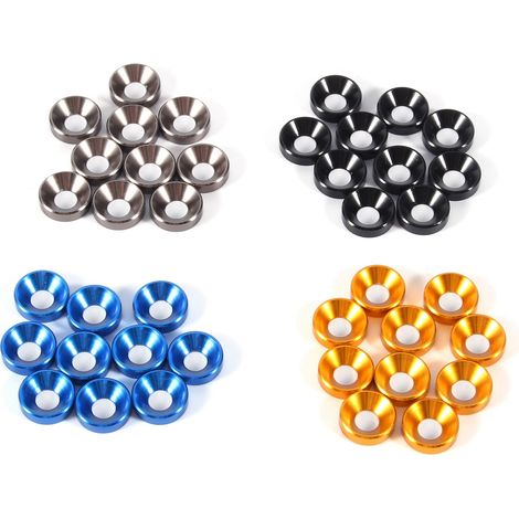 10 Pièces M5 Rondelles Fraisées Anodisées Gris Titane, Alliage d'Aluminium pour Joints (1/3)