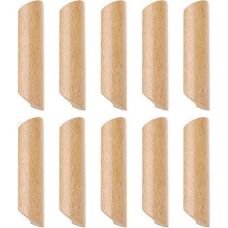 Set of 10 Scalloped Wood Cabinet Handles for Drawer Furniture, Cabinet Wooden Handles, Chinese Style Handles 160mm Center Distance (1/5)
