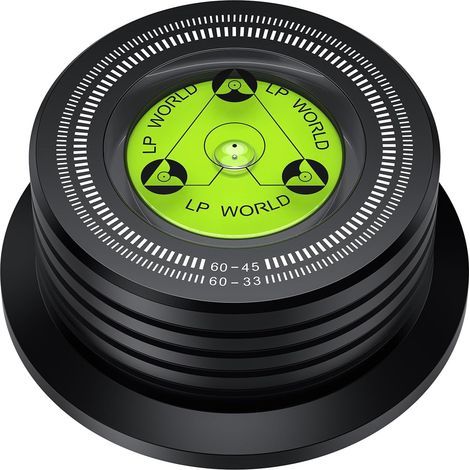 Stabilisateur Vinyle Poids Disque LP Aluminium – Poids Platine Vinyle Anti Vibration avec Niveau à Bulle, Compatible Axe 7mm, Lecture Stable 33 45 TR/Min, Accessoire Audio HiFi (1/5)