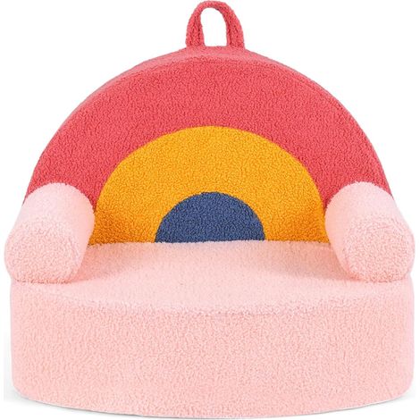 COSTWAY Divano per Bambini in Peluche,Divanetto con Seduta Morbida,Schienale Spesso,Tasca,3+ Anni (1/5)
