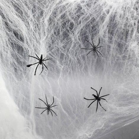 Toile d'araignée en coton phosphorescente pour Halloween, idéale pour les décorations intérieures et extérieures, les réunions de famille et les maisons hantées. (1/5)